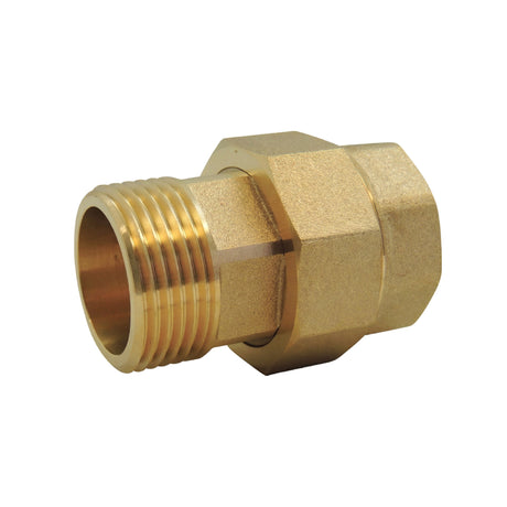 Union à portée plate mâle-femelle joint EPDM en laiton CW617N BSP - vue isométrique 3/4