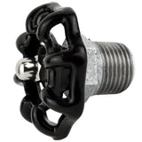 Black 52 mm handwheel on half nipple, 1/2'' with stainless steel nut, galvanized cast iron fitting