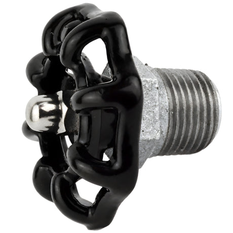 Black 52 mm handwheel on half nipple, 1/2'' with stainless steel nut, galvanized cast iron fitting