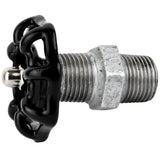 Black 52 mm handwheel on nipple, 1/2'' with stainless steel nut, galvanized cast iron fitting