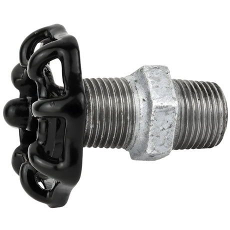 Black 52 mm handwheel on nipple, 1/2'' with black nut, galvanized cast iron fitting