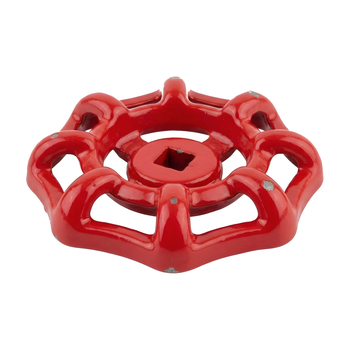 Volant de vanne rouge en fonte 58 mm second choix, éclats de peinture