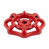 Volant de vanne rouge en fonte 58 mm second choix, éclats de peinture