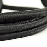 Black textile electrical cable - textile cable for industrial style lamp
