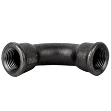 Large radius bend 90° F/F black cast iron