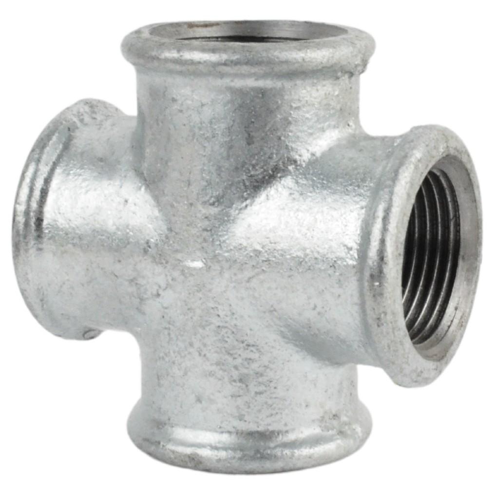 Galvanized threaded cast iron cross