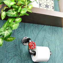 Toilet paper holders Valve Style Red | Model 3, Small Handwheel Cast Iron & Brass