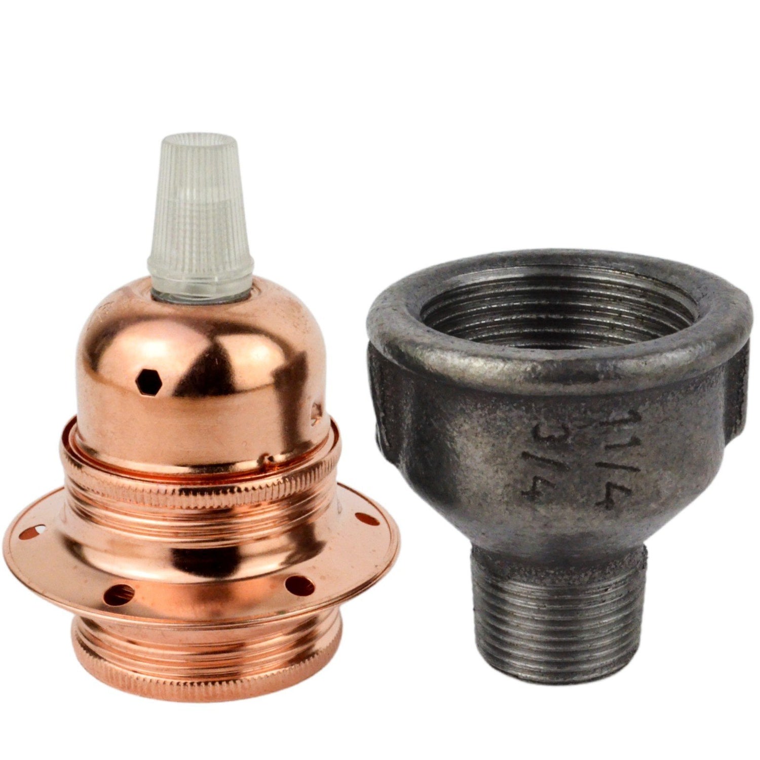 kit douille métal cuivre brillant E27 