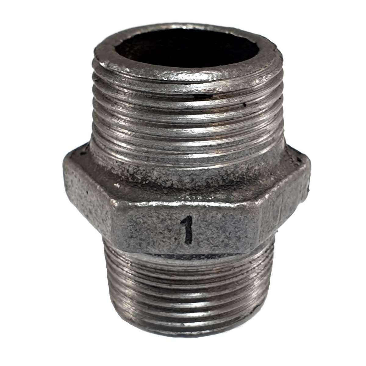 Right/Left Nipple MM black cast iron 1" threading Ø34 on threads