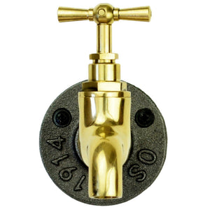 Coat hooks, Wall coat hooks with tap in bright brass