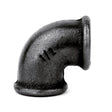 black cast iron plumbing elbow fitting