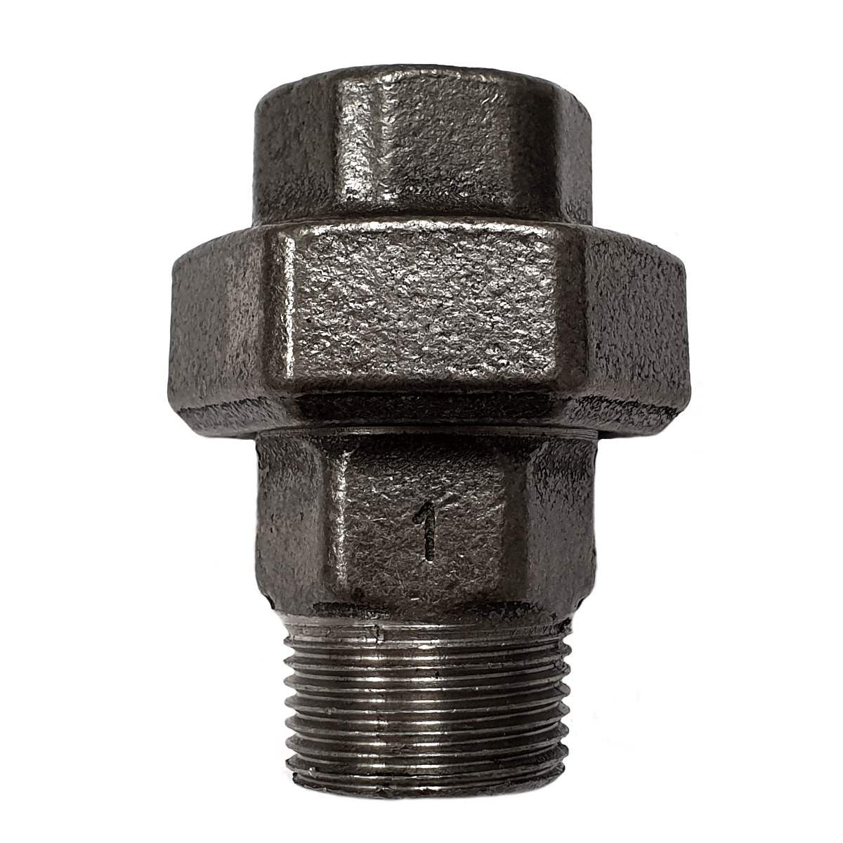 Raccord fonte noire union conique Mal/Fem filetage 1" Ø34 sur filets 