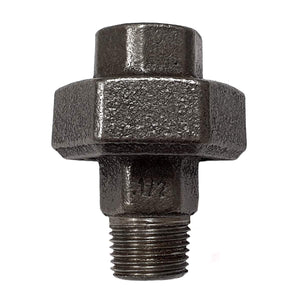 Raccord fonte noire union conique Mal/Fem filetage 1/2" Ø21 sur filets 