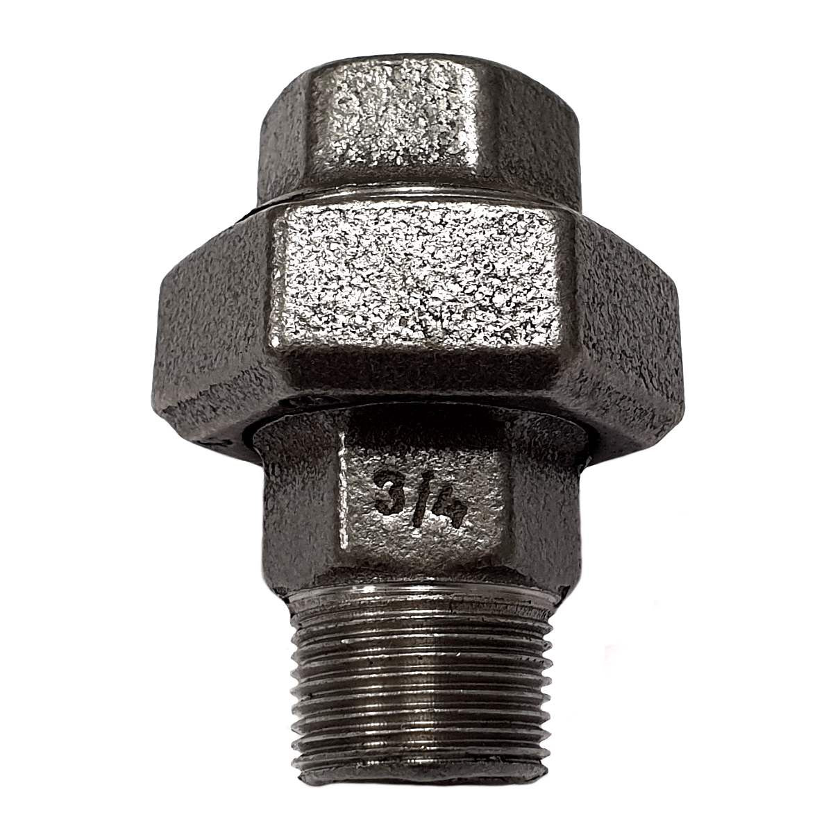 Raccord fonte noire union conique Mal/Fem filetage 3/4" Ø27 sur filets 