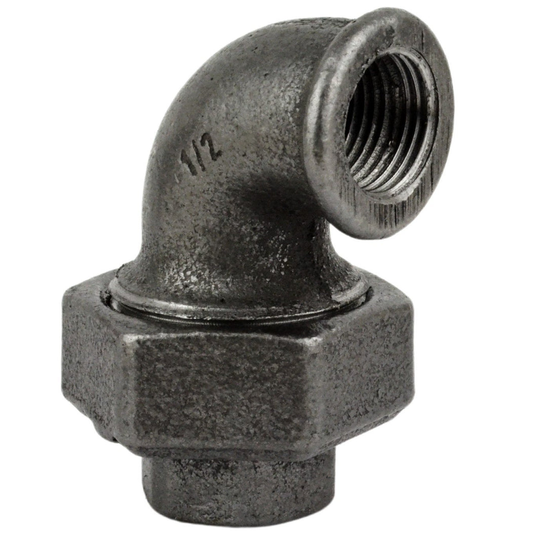 Union Elbow F/F black cast iron