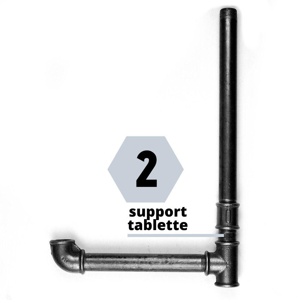 Custom-made plumbing shelf upright kit